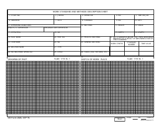 DD Form 2045 Work Standard and Methods Description Sheet