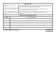 DD Form 2262 Receptacle Record, Page 2