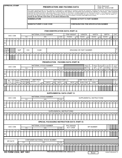 DD Form 2326  Printable Pdf
