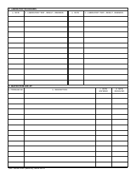 DD Form 2343 Veterinary Health Record, Page 2