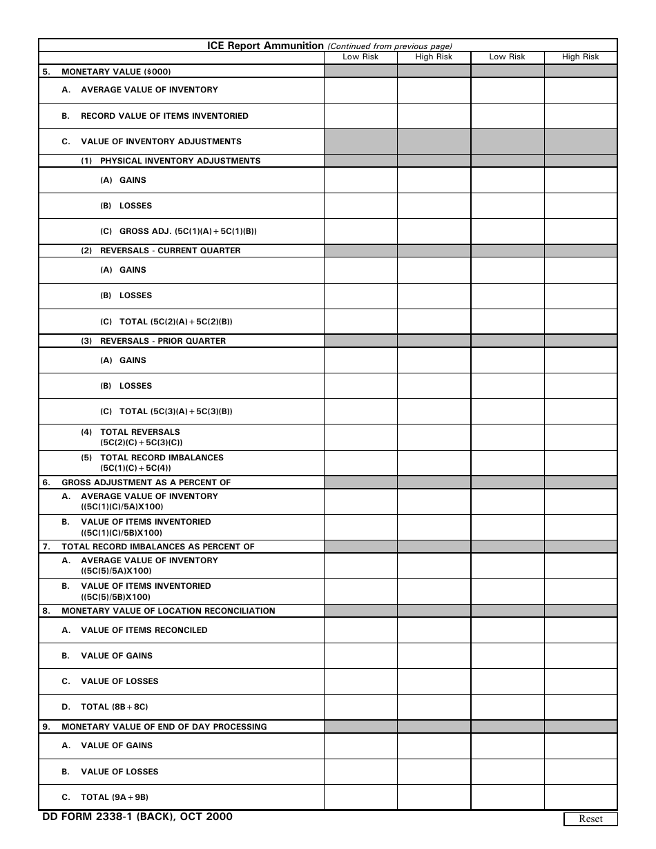 DD Form 2338-1 - Fill Out, Sign Online and Download Fillable PDF ...