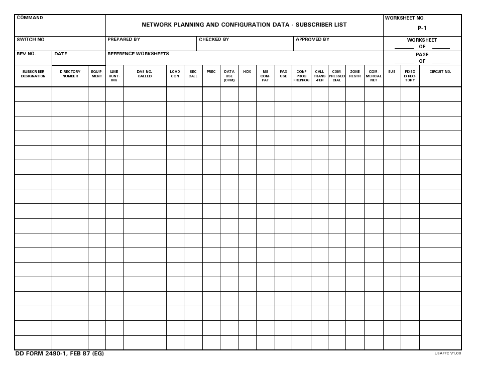 DD Form 2490-1 - Fill Out, Sign Online and Download Printable PDF ...