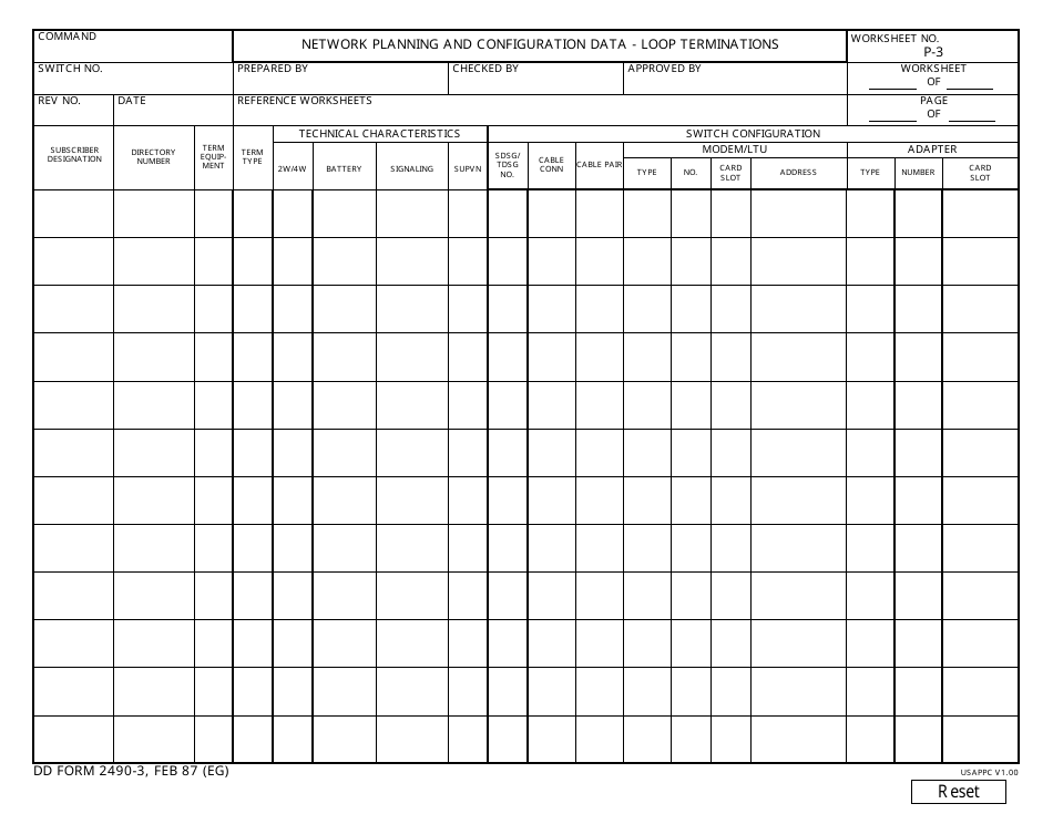 DD Form 2490-3 - Fill Out, Sign Online and Download Fillable PDF ...