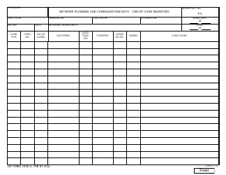 DD Form 2490-5 &quot;Network Planning and Configuration Data - Circuit Card Inventory&quot;