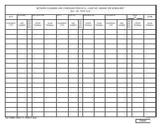 Document preview: DD Form 2490-17 Network Planning and Configuration Data - Loop Key Generator Worksheet