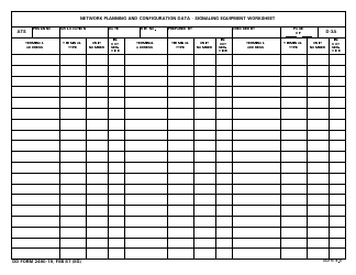 DD Form 2490-19 &quot;Network Planning and Configuration Data - Signaling Equipment Worksheet&quot;