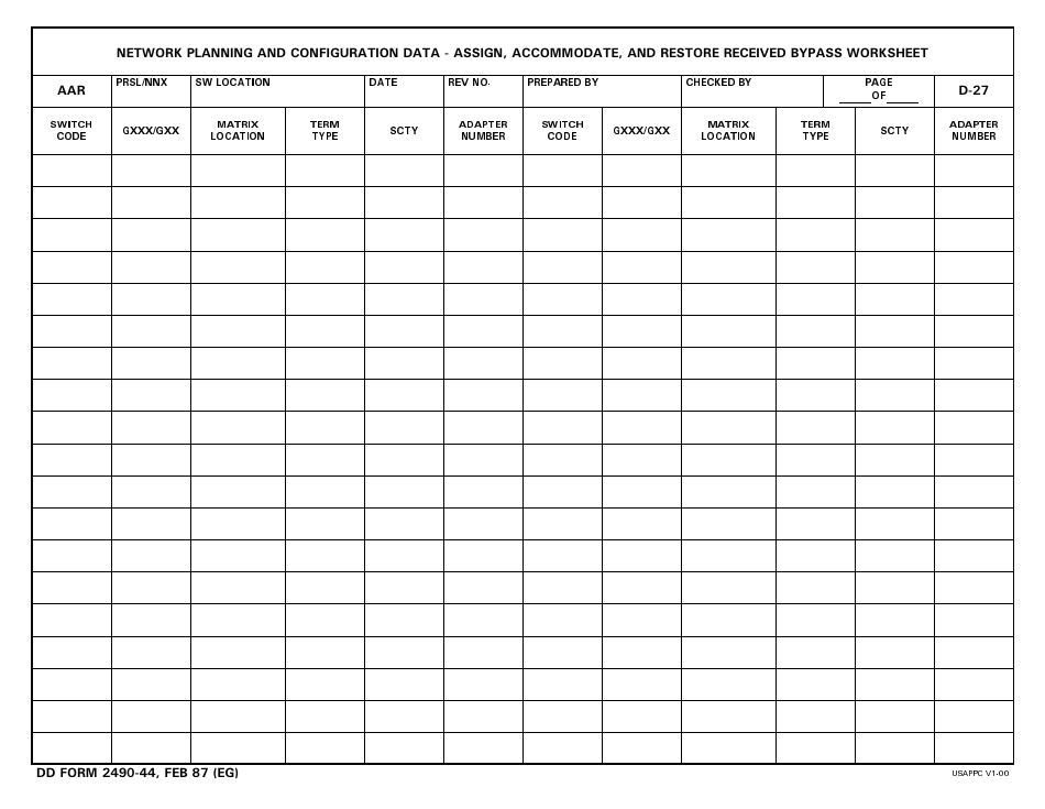 DD Form 2490-44 - Fill Out, Sign Online and Download Printable PDF ...