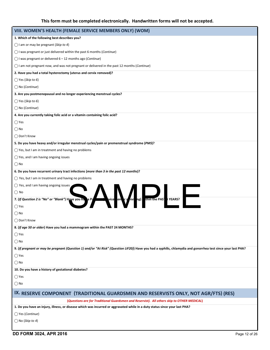 DD Form 3024 - Fill Out, Sign Online and Download Printable PDF ...