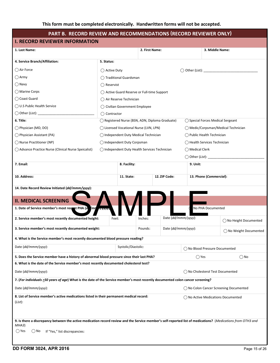 DD Form 3024 Fill Out Sign Online And Download Printable PDF