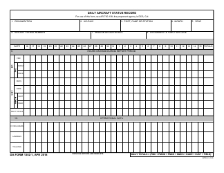 Document preview: DA Form 1352-1 Daily Aircraft Status Record