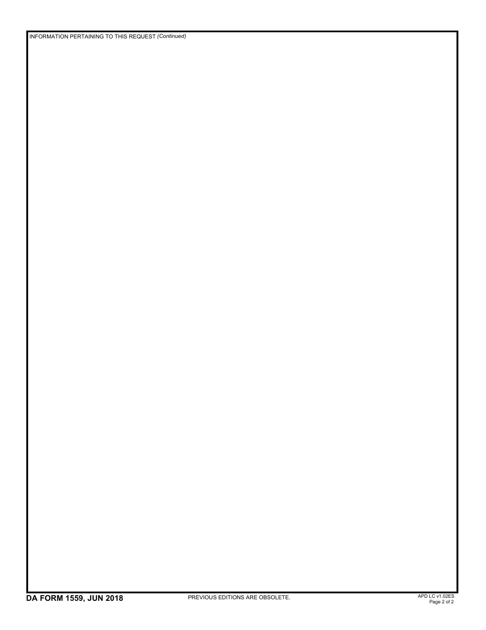 DA Form 1559 Inspector General Action Request, Page 2