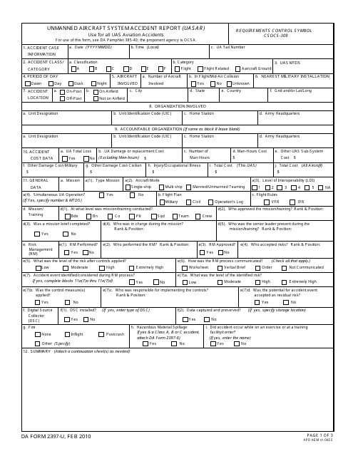 DA Form 2397-u  Printable Pdf