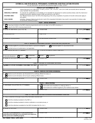 DA Form 3180-2 Chemical and Biological Personnel Screening and Evaluation Record