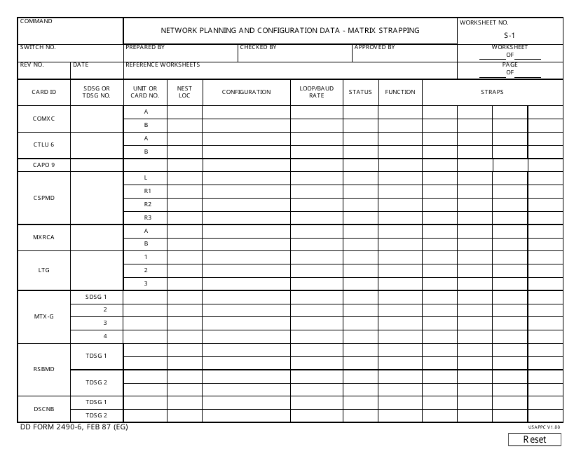 DD Form 2490-6  Printable Pdf