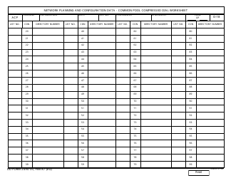 Document preview: DD Form 2490-35 Network Planning and Configuration Data - Common Pool Compressed Dial Worksheet