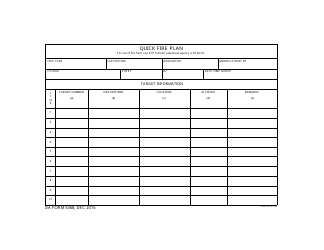 Document preview: DA Form 5368 Quick Fire Plan