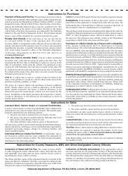 Form 6 Nebraska Sales/Use Tax and Tire Fee Statement for Motor Vehicle and Trailer Sales - Nebraska, Page 2