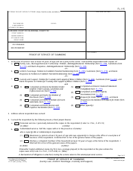 Form FL-115 Proof of Service of Summons - California