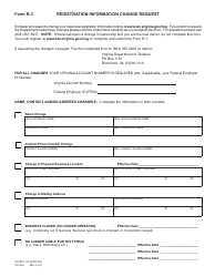 Form R-3 &quot;Registration Information Change Request&quot; - Virginia