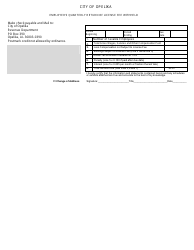 Document preview: Employer's Quarterly Return of License Fee Withheld - City of Opelika, Alabama