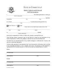 Document preview: Form AU-463 Motor Vehicle and Vessel Gift Declaration - Connecticut