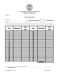 Document preview: Form LB-0384 (C-41) Wage Statement - Tennessee