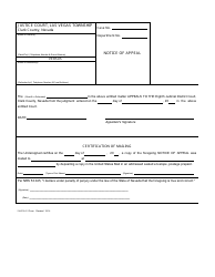 Form LVJCVL-12 &quot;Justice Court - Notice of Appeal&quot; - Nevada