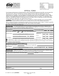 Form DE1000M/T Appeal Form - California