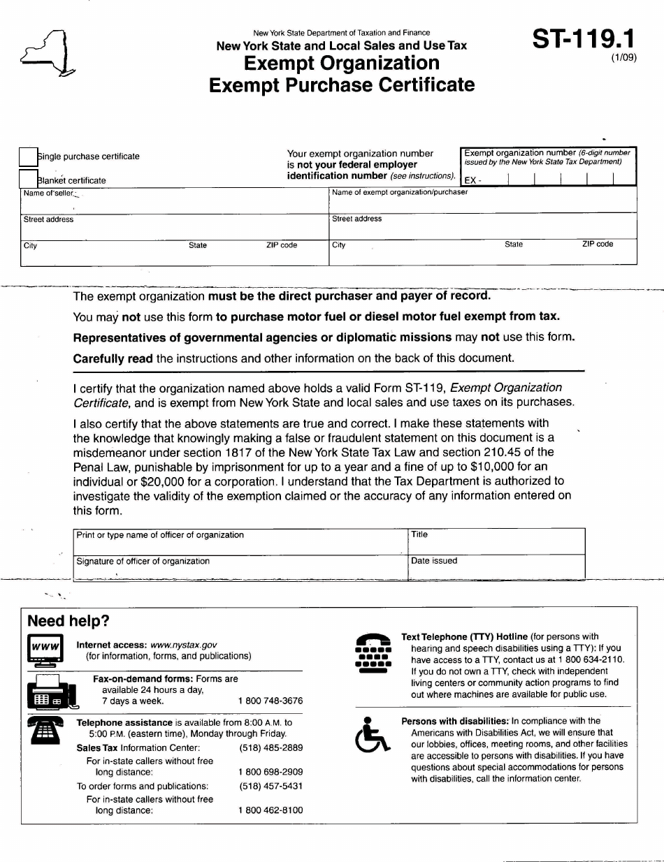 Form ST 119 1 Fill Out Sign Online and Download Fillable PDF New