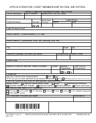 CAP Form 15 Application for Cadet Membership in Civil Air Patrol