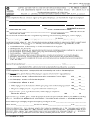 FAA Form 8060-12 Authorization for Release of Dot Drug and Alcohol Testing Records Under Pria and Maintained Under Title 49 Code of Federal Regulations (49 Cfr) Part 40, Page 3
