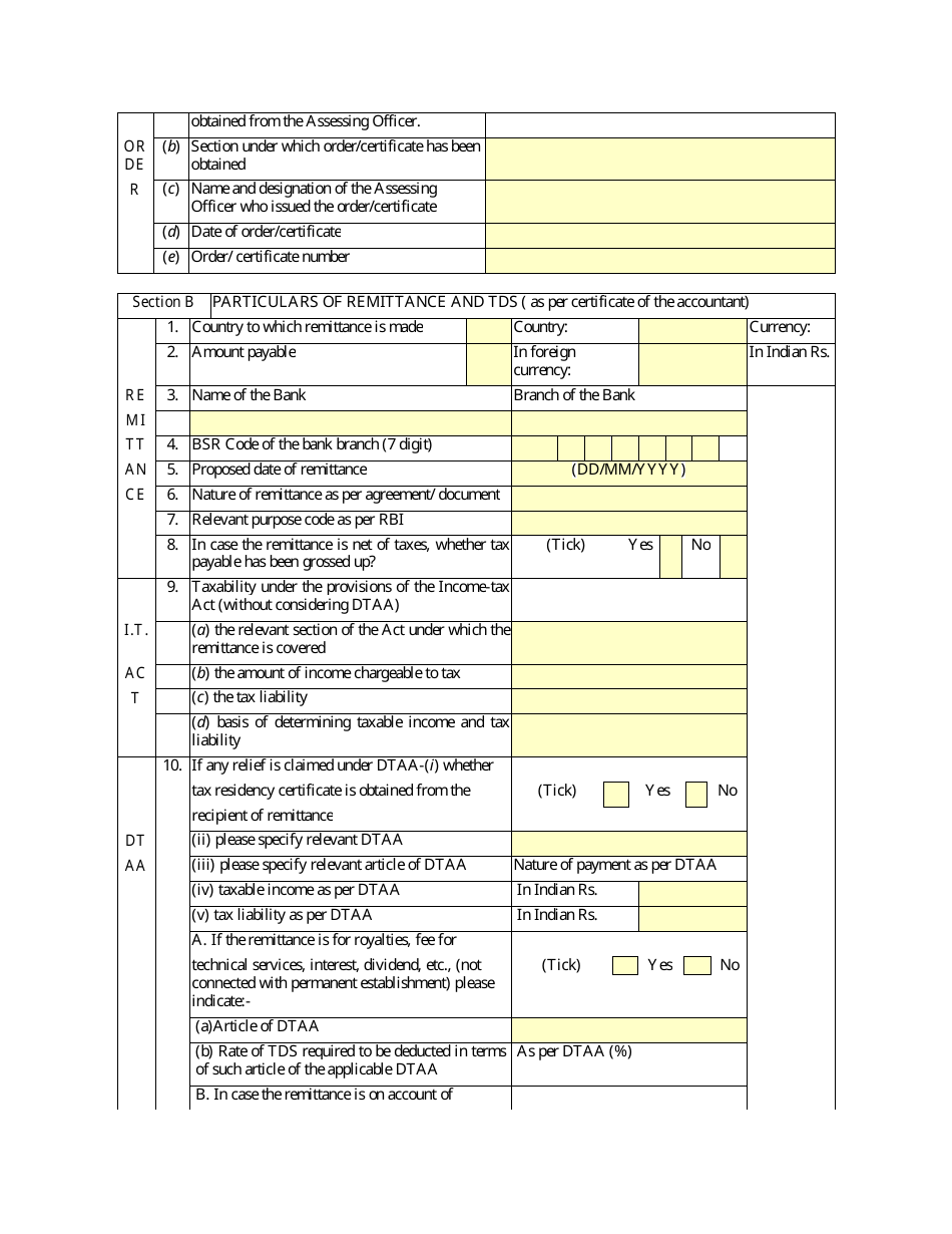 Form 15CA Information to Be Furnished for Payments to a Non-resident Not Being a Company, or to a Foreign Company - India, Page 5