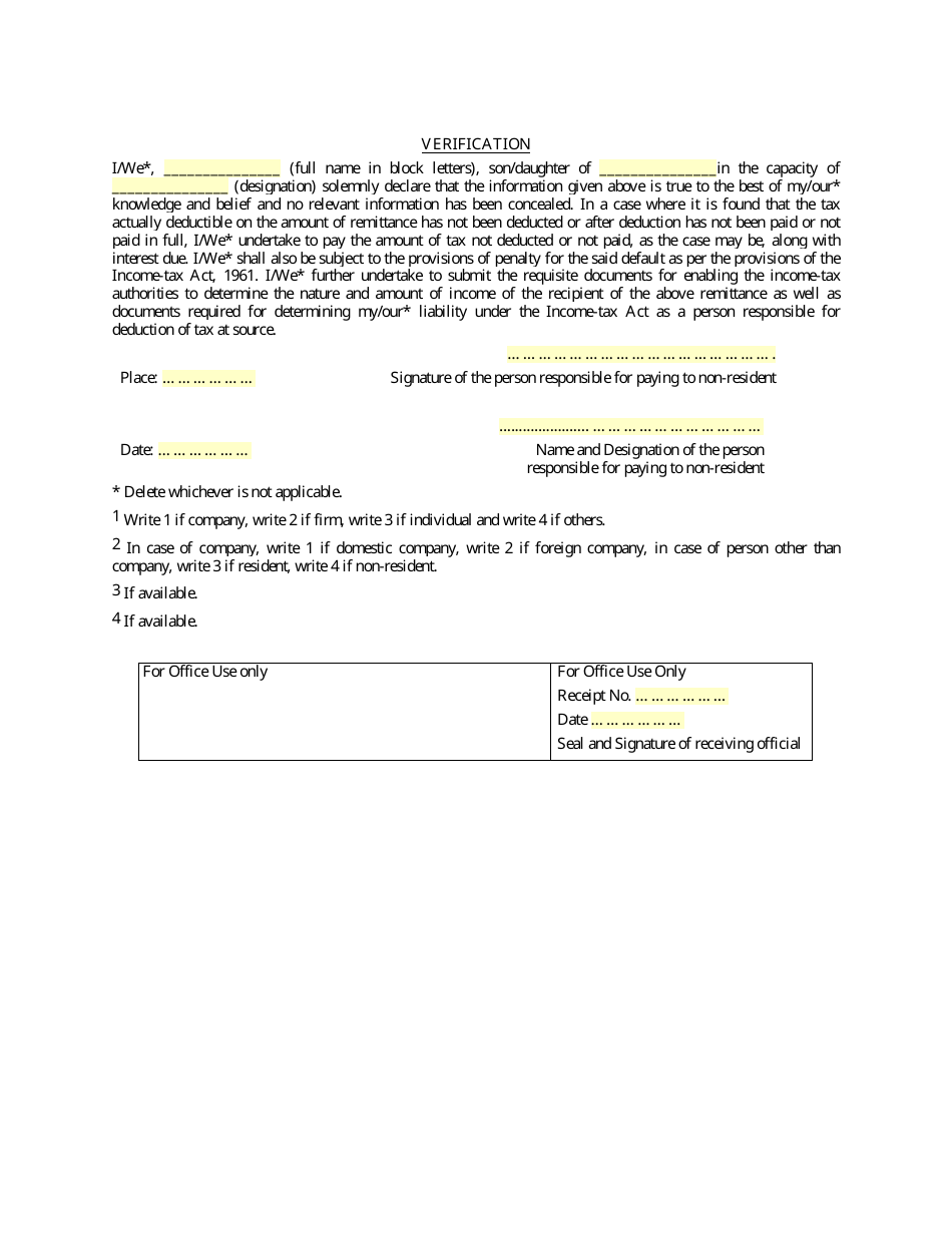 Form 15CA Information to Be Furnished for Payments to a Non-resident Not Being a Company, or to a Foreign Company - India, Page 8