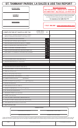 Document preview: Sales & Use Tax Report Form - Saint Tammany Parish, Louisiana