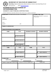 Form CINC-1-1.0 Interim Notice of Change of Officer/Director - Connecticut