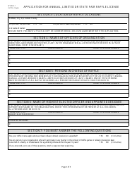Form WV/RAF-1 Application for Annual, Limited or State Fair Raffle License - West Virginia, Page 2