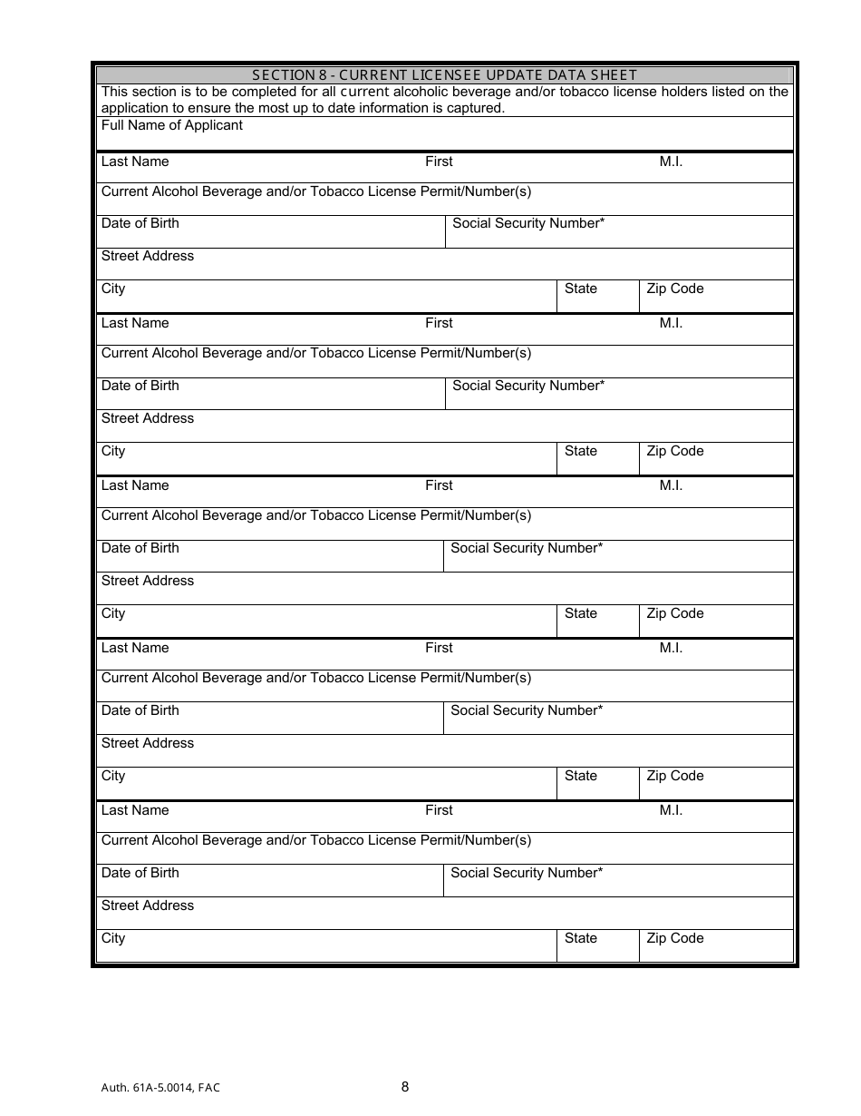 Form ABT-6004 Change of Officer / Stockholder / Amended Corporate Name Application - Florida, Page 12