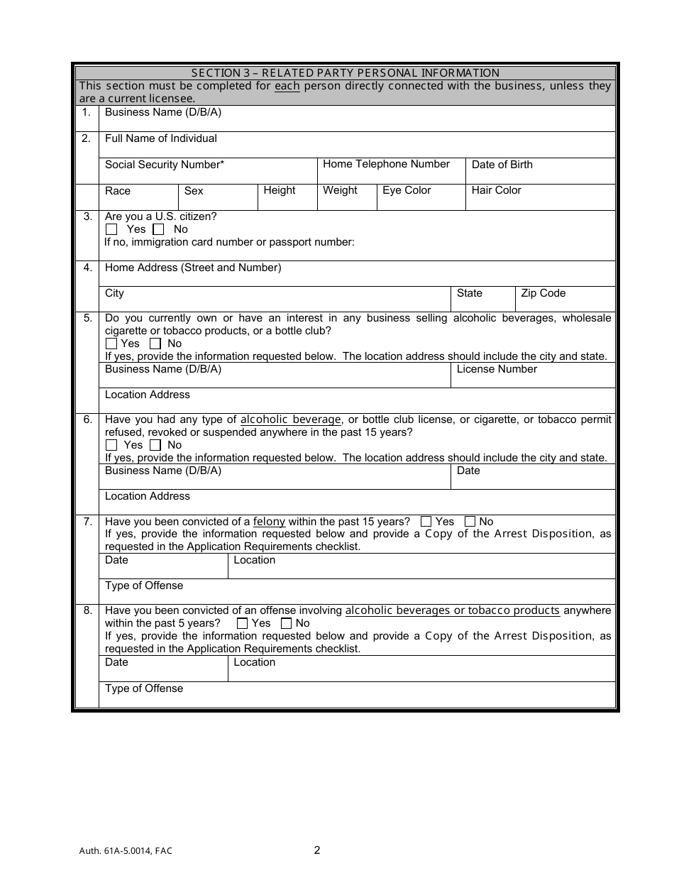 Form ABT-6004 Change of Officer / Stockholder / Amended Corporate Name Application - Florida, Page 6
