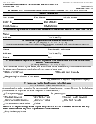 Form CDCR7385 &quot;Authorization for Release of Protected Health Information&quot; - California