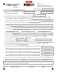 Form ST1 Download Fillable PDF or Fill Online Application for Vendor's ...