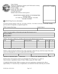 Form 08-528 Registered Agent Notice of Resignation - Alaska, Page 2