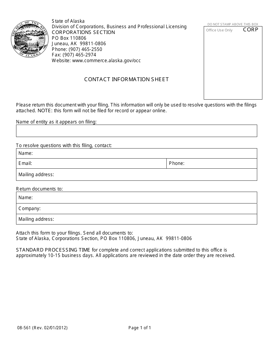 Form 08-528 Registered Agent Notice of Resignation - Alaska, Page 3