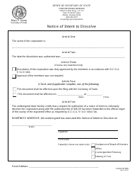 Document preview: Form CD525 Notice of Intent to Dissolve - Georgia (United States)