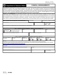 Document preview: VA Form 10-2065 Funeral Arrangements