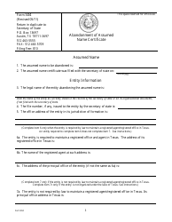 Form 504 Abandonment of Assumed Name Certificate - Texas, Page 3