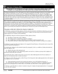 Document preview: VA Form 10-0143 Department of Veterans Affairs Certification Regarding Drug-Free Workplace Requirements for Grantees Other Than Individuals