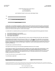 Form RD3550-1 Authorization to Release Information