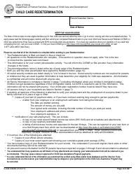 Document preview: Form IL444-3455E Child Care Redetermination - Illinois