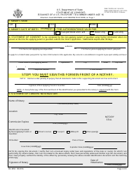 Form DS-3053 Statement of Consent: Issuance of a U.S. Passport to a Minor Under Age 16, Page 2