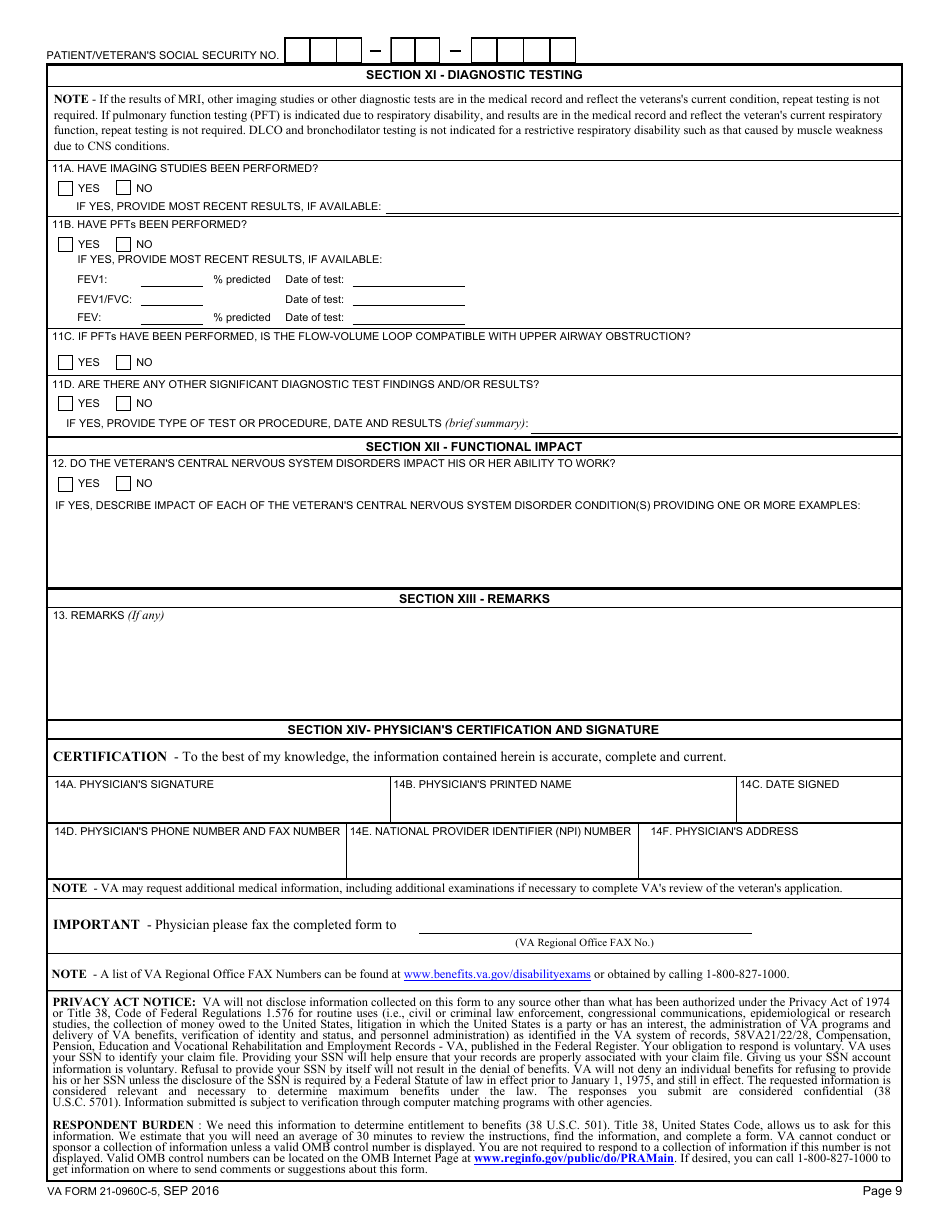 Va Form 21-0960c-5 - Fill Out, Sign Online And Download Fillable Pdf 